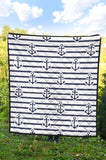 Anchor Rope Nautical  Pattern Premium Quilt