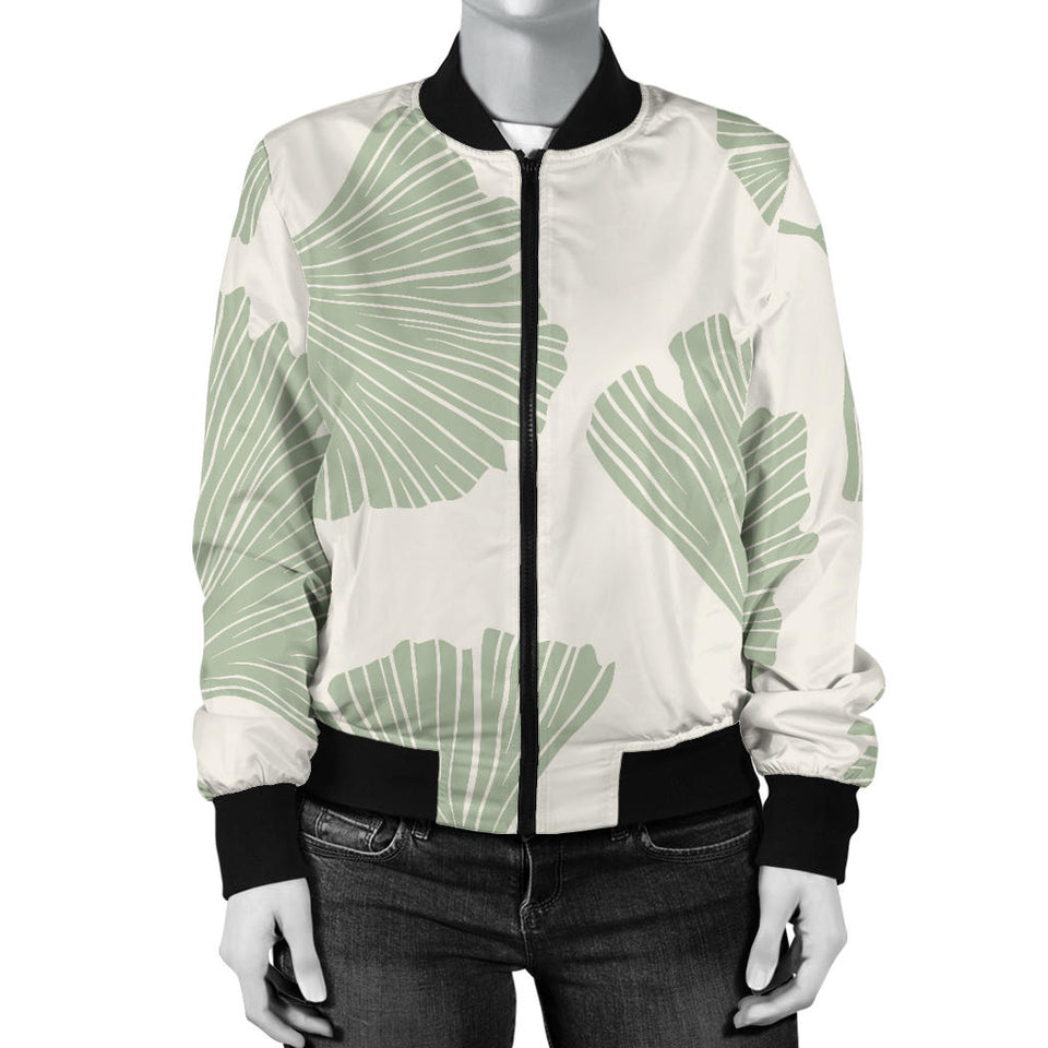Ginkgo Leaves Pattern Women'S Bomber Jacket