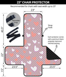coral white heart pattern Chair Cover Protector