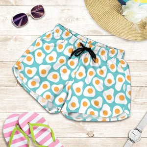 Fried Eggs Pattern Print Design 04 Women Shorts