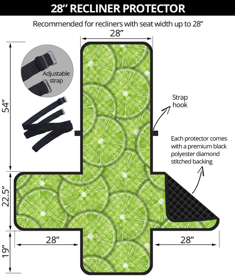 Slices of Lime pattern Recliner Cover Protector
