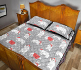 Cute polar bear christmas snow pattern Quilt Bed Set