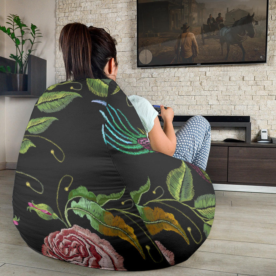 Dragons Flower Pattern Bean Bag Cover