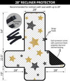 hand drawn gold black star pattern Recliner Cover Protector