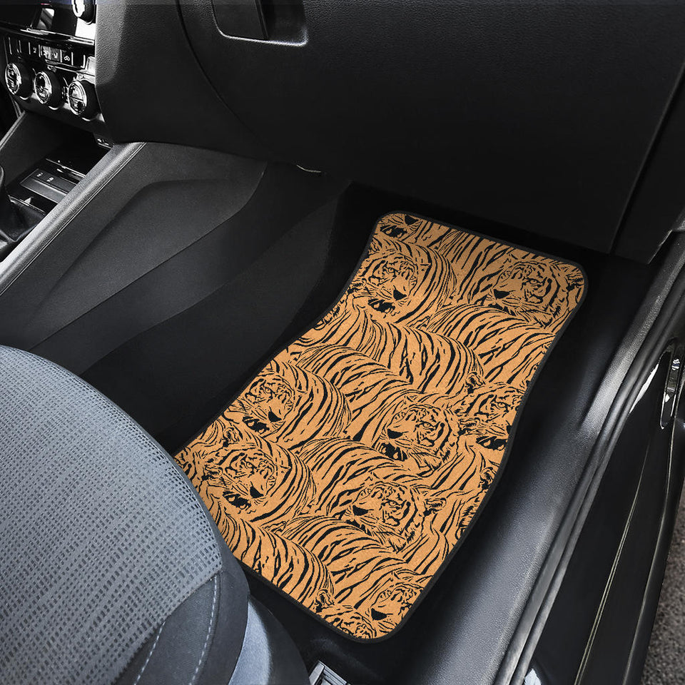 Bengal Tigers Pattern Front And Back Car Mats