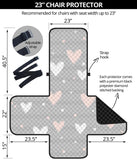 Heart pattern gray background Chair Cover Protector