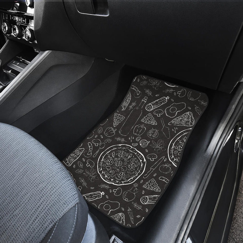Pizza Pattern  Front And Back Car Mats