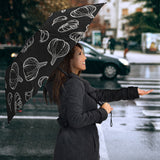 Garlic Pattern Black Background Umbrella