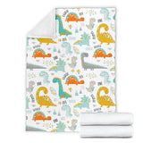 Cute Funny Kids Dinosaurs Pattern Premium Blanket