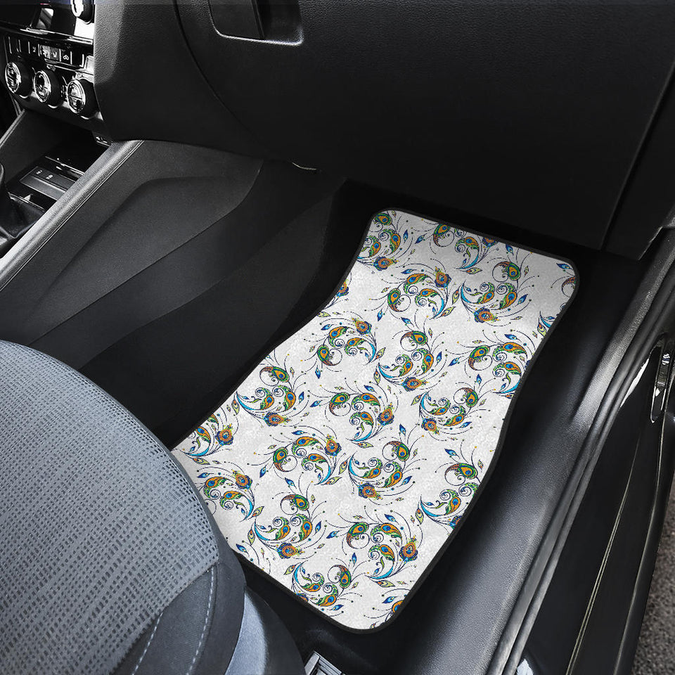 Peacock Feather Pattern Front Car Mats