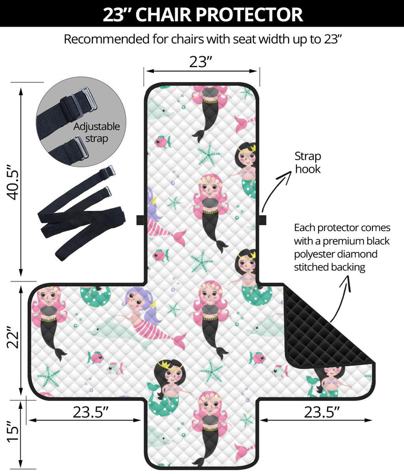 cute mermaid dolphin fish starfish pattern Chair Cover Protector