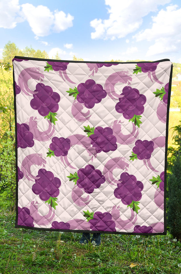 Cute Grape Pattern Premium Quilt