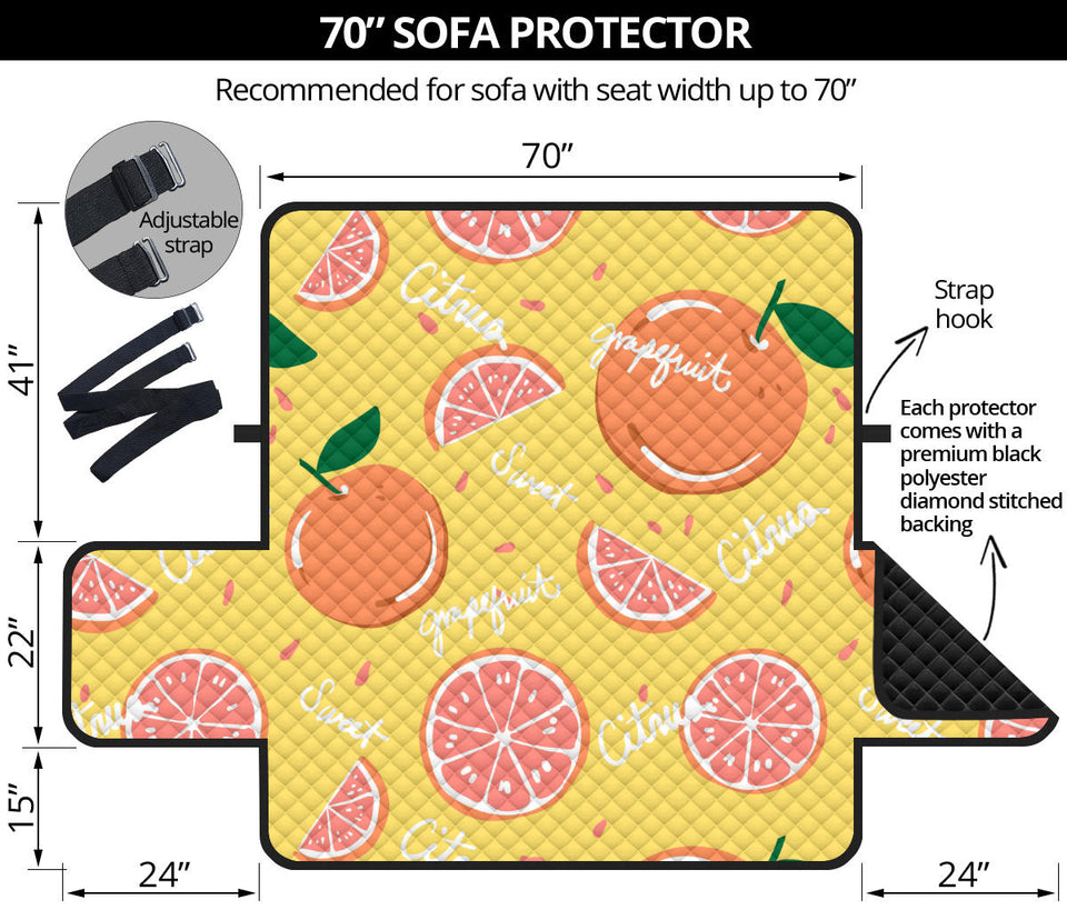 Grapefruit yellow background Sofa Cover Protector