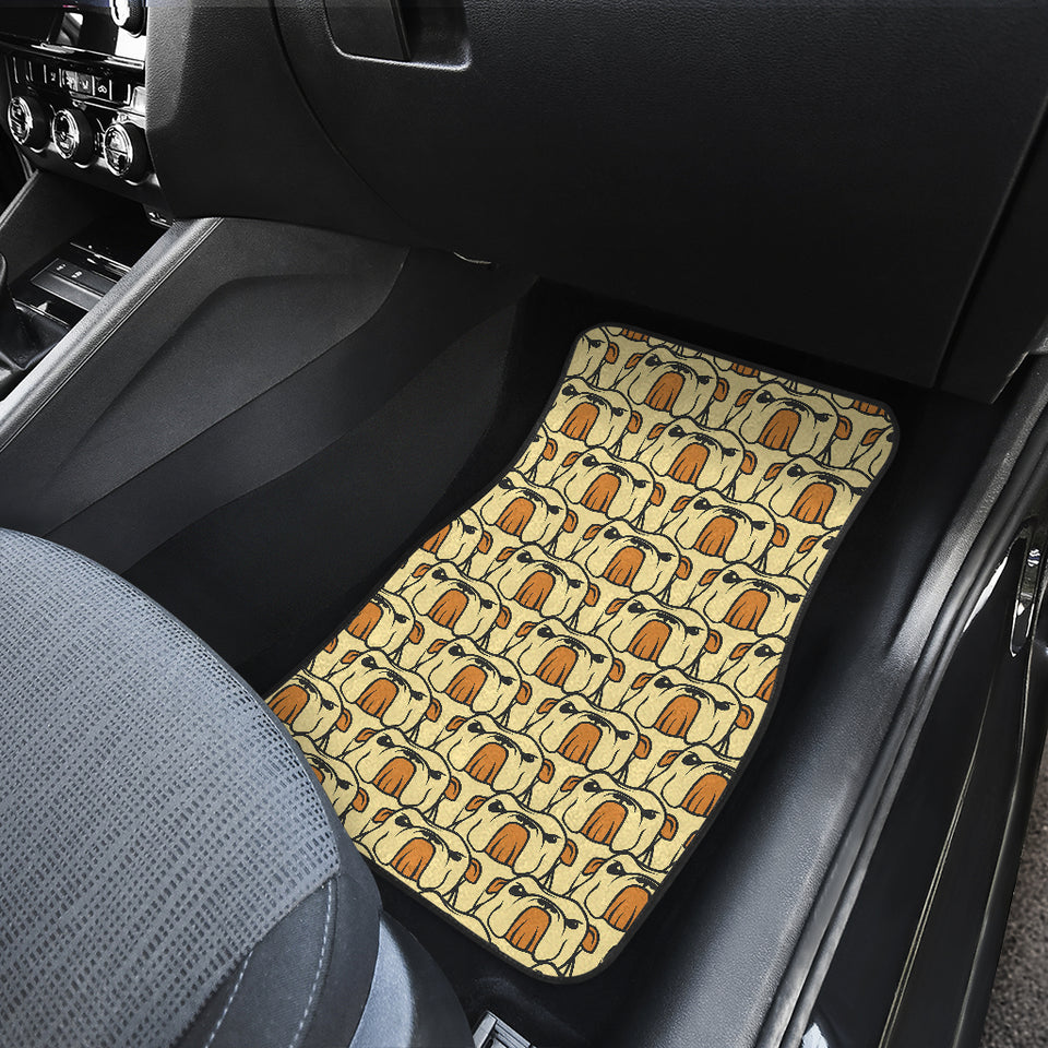 English Bulldog Pattern Print Design 02 Front and Back Car Mats