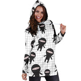 Ninja Pattern Plaid Background Women'S Hoodie Dress