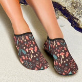 Fox Leaves Mushroom Pattern Aqua Shoes