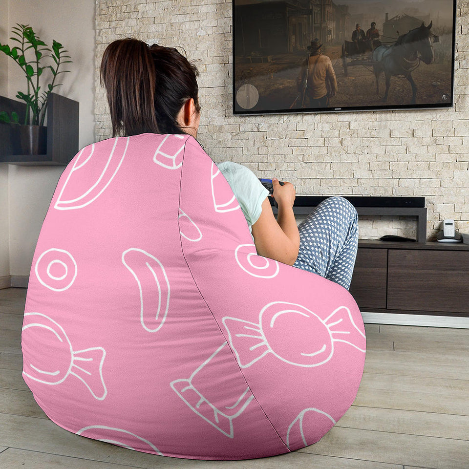 Sweet Candy Pink Background Bean Bag Cover