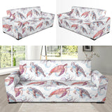 Watercolor Sea Turtle Jellyfish Pattern Sofa Slipcover