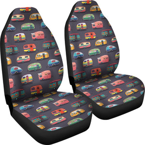 Camper Van Pattern Print Design 02 Universal Fit Car Seat Covers