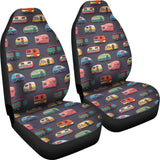 Camper Van Pattern Print Design 02 Universal Fit Car Seat Covers