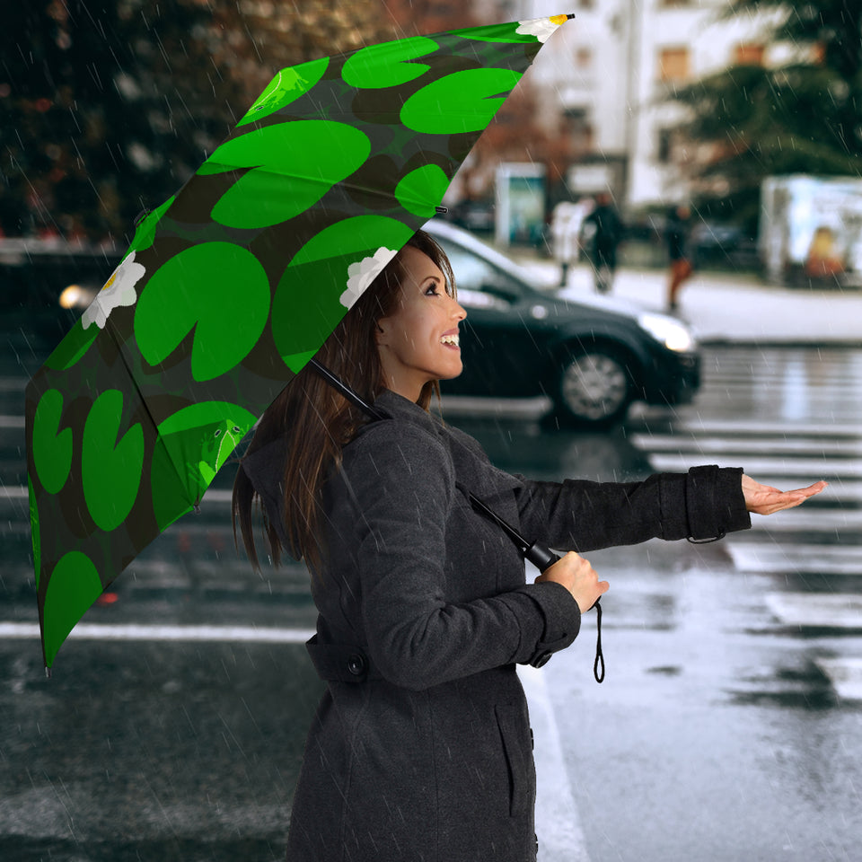 Frog Waterlily Pattern Umbrella