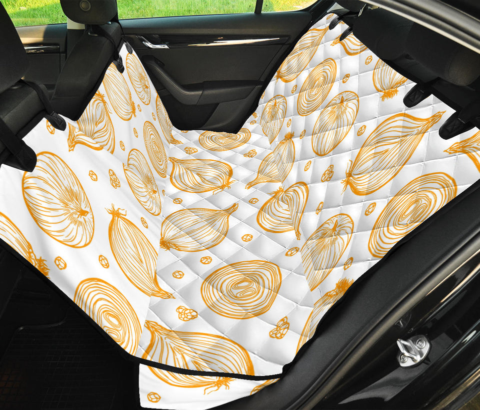 Hand Drawn Onion Pattern Dog Car Seat Covers