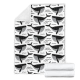 Black Whale Pattern Premium Blanket
