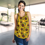 Sunflower pattern Women Racerback Tank Top