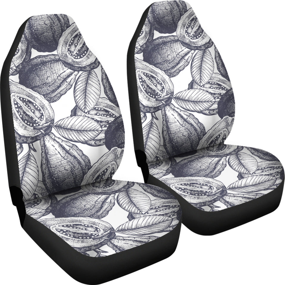 Guava Tropical Hand Drawn Pattern Universal Fit Car Seat Covers