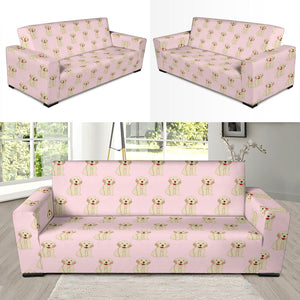 Golden Retriever Pattern Print Design 02 Sofa Slipcover