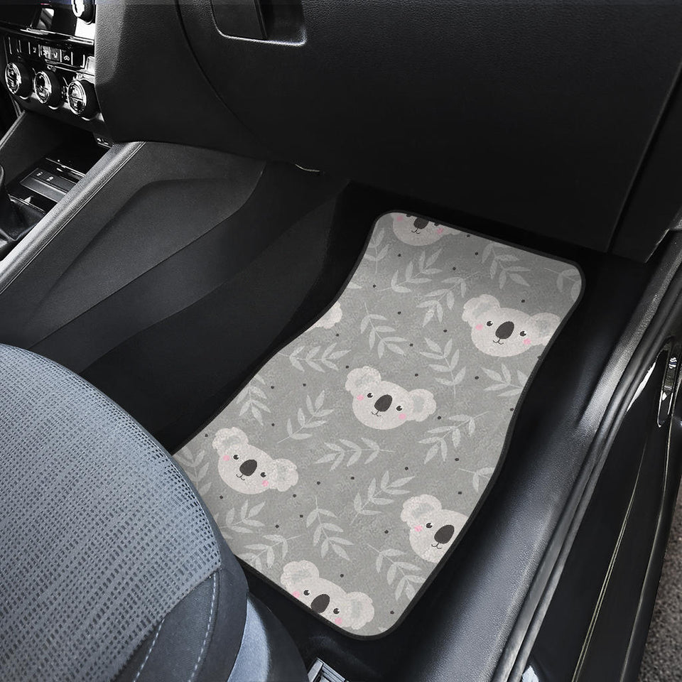 Cute Koala Leaves Pattern Front And Back Car Mats