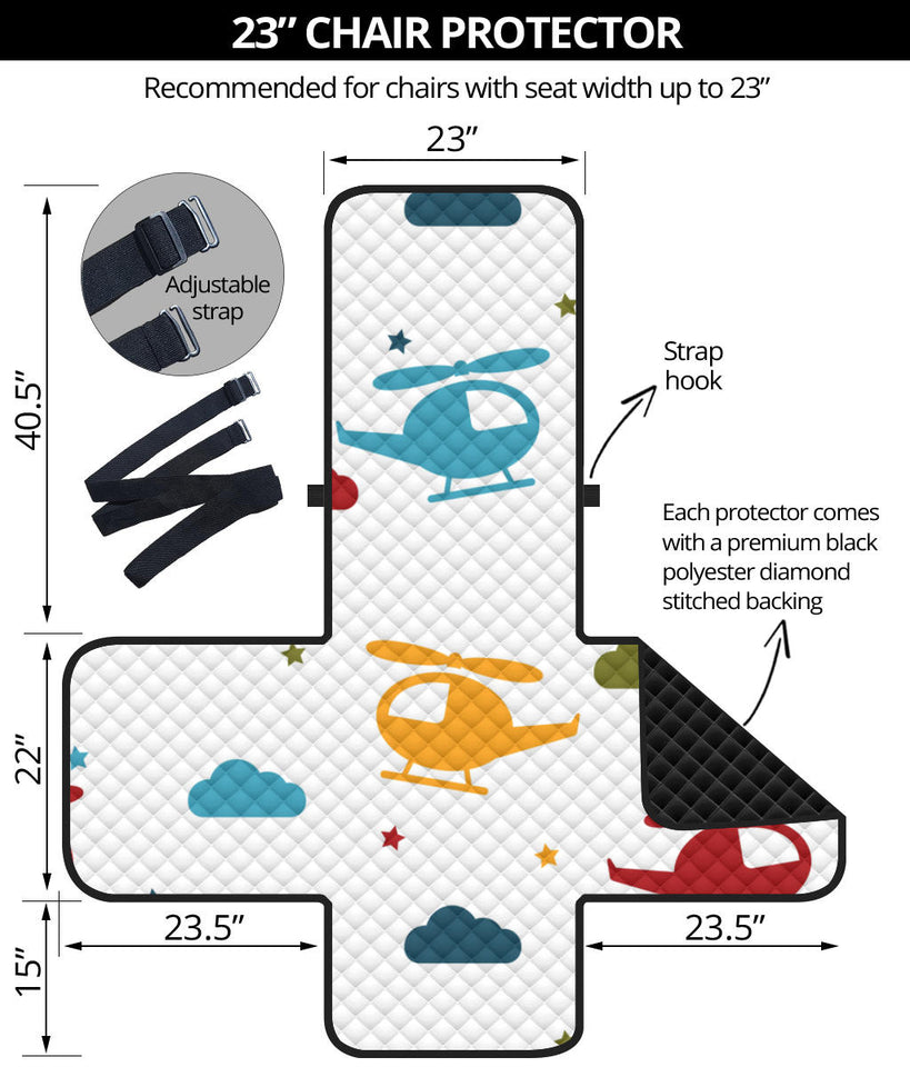 Colorful helicopter pattern Chair Cover Protector