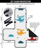 Colorful helicopter pattern Chair Cover Protector