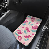 Cute Little Mermaid Pattern Front And Back Car Mats