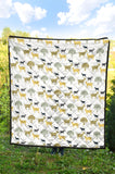 Silhouettes Of Goat And Tree Pattern Premium Quilt