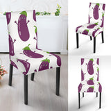 Eggplant Pattern Print Design 01 Dining Chair Slipcover