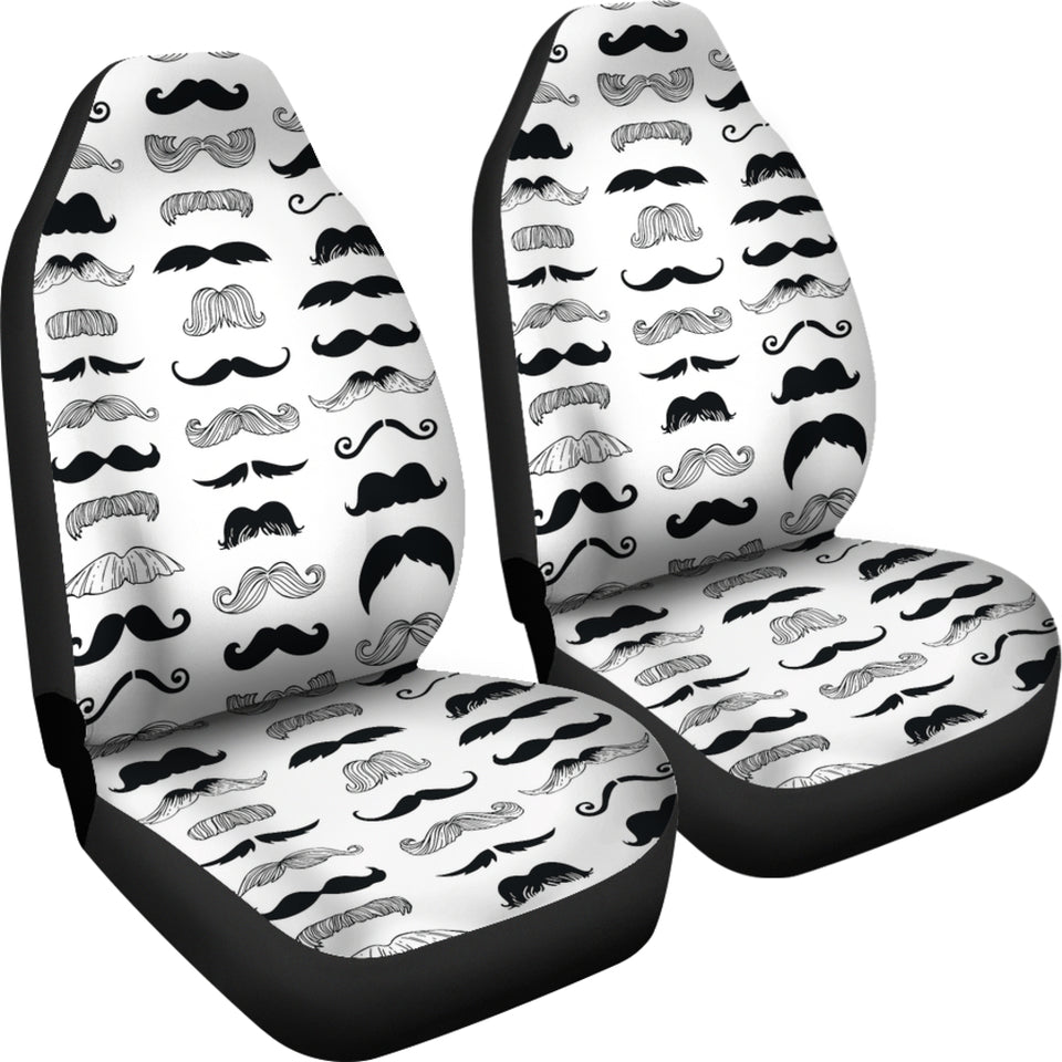 Mustache Beard Pattern Print Design 04 Universal Fit Car Seat Covers