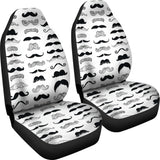 Mustache Beard Pattern Print Design 04 Universal Fit Car Seat Covers