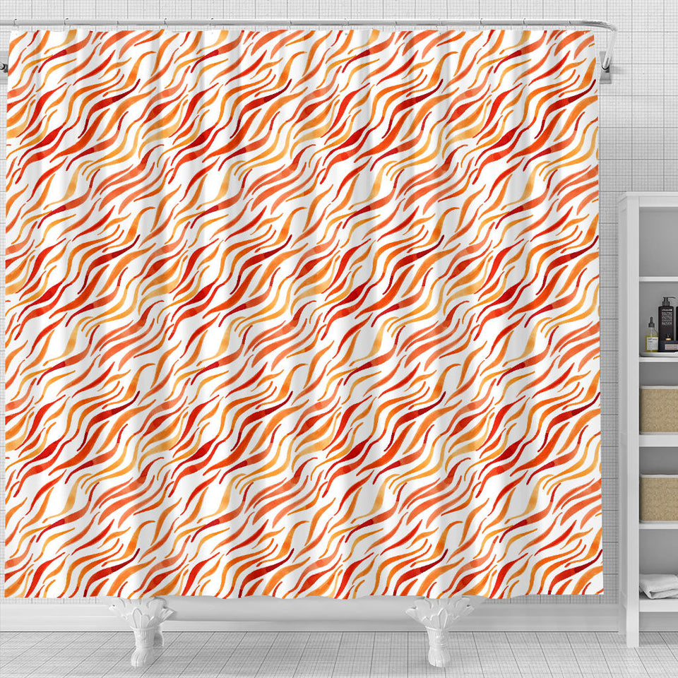 Fire Flame Watercolor Pattern Shower Curtain Fulfilled In US