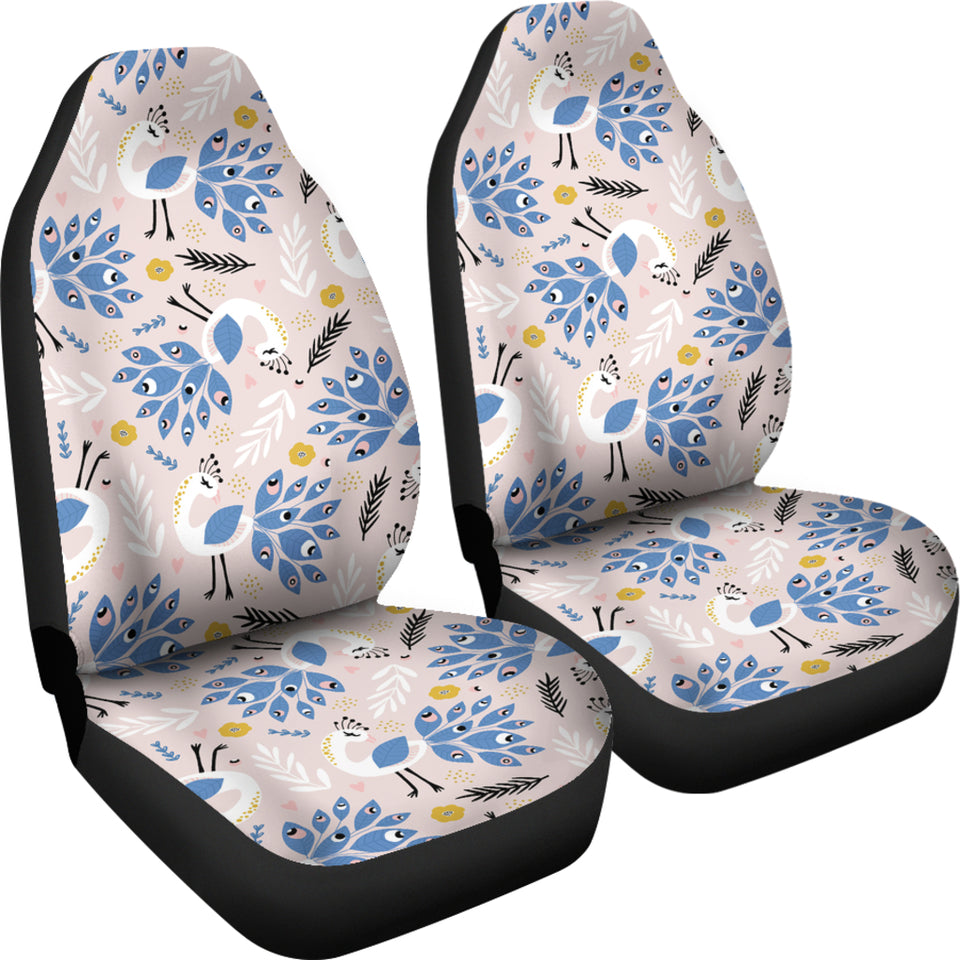 Cute Peacock Pattern  Universal Fit Car Seat Covers
