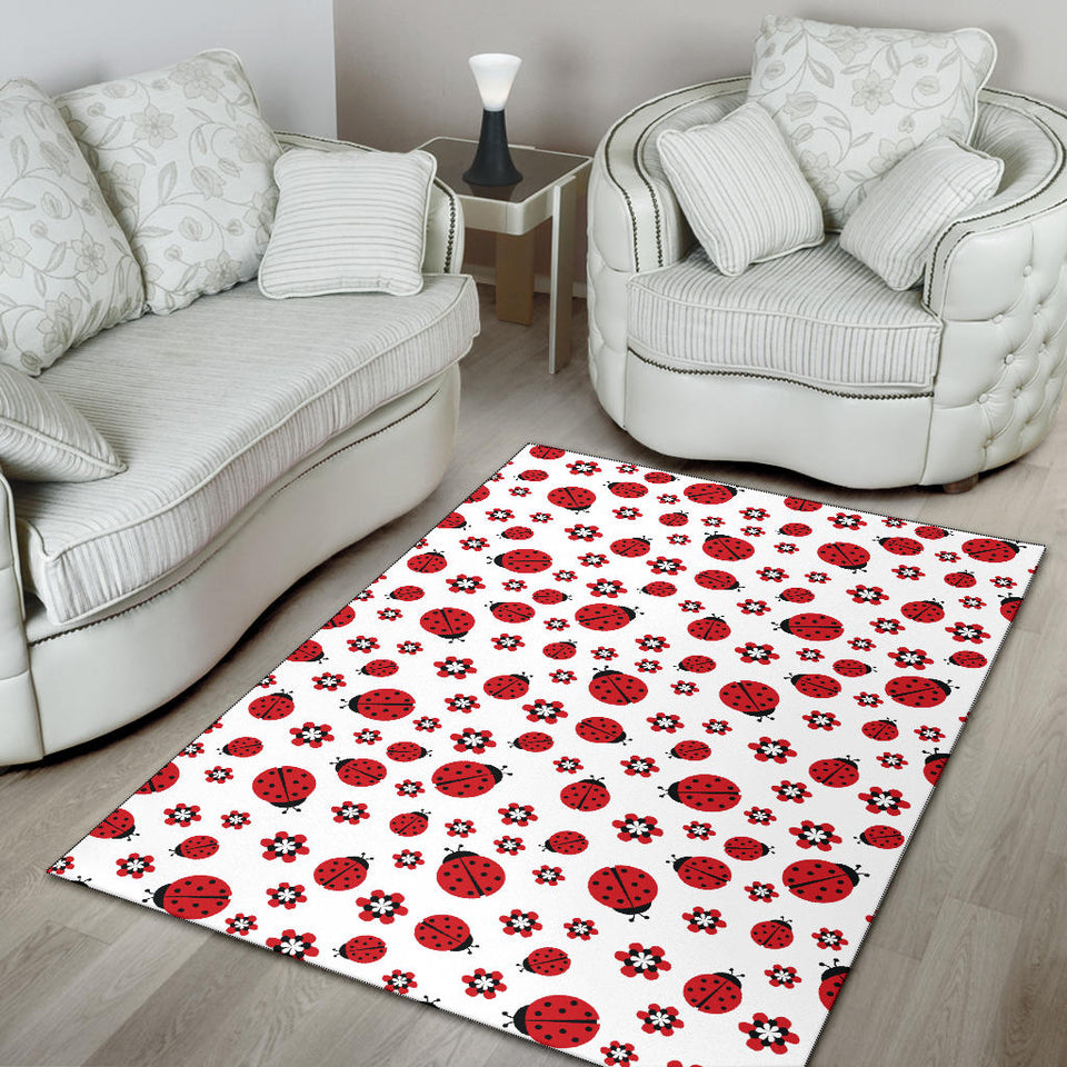 Ladybug Pattern Print Design 04 Area Rug