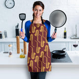 Hand Drawn Gold Saxophone Red Background  Adjustable Apron