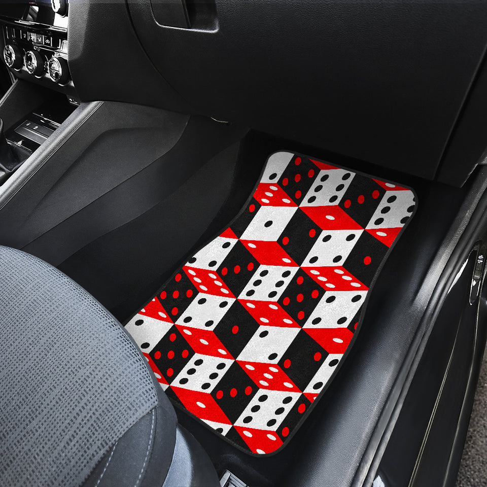 Dice Pattern Print Design 02 Front and Back Car Mats