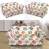 Color Cute Owl Pattern Loveseat Couch Slipcover