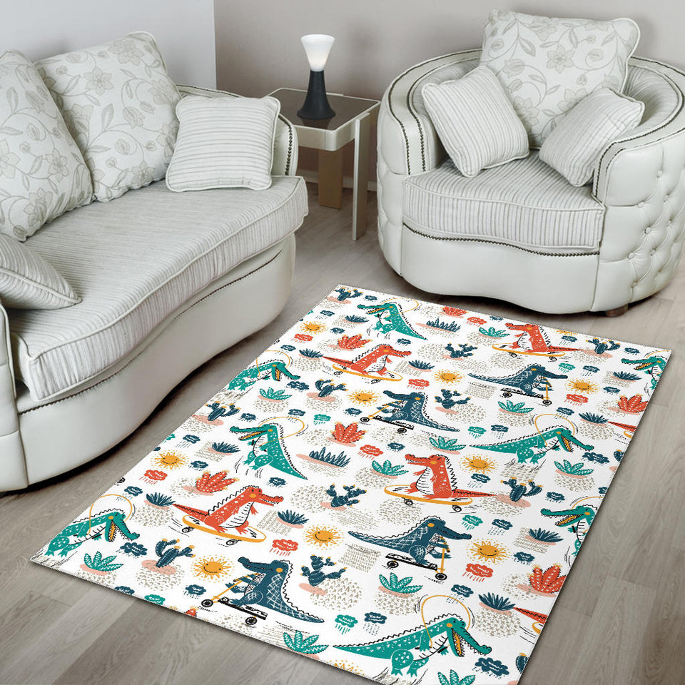 Cute Crocodile Pattern Area Rug