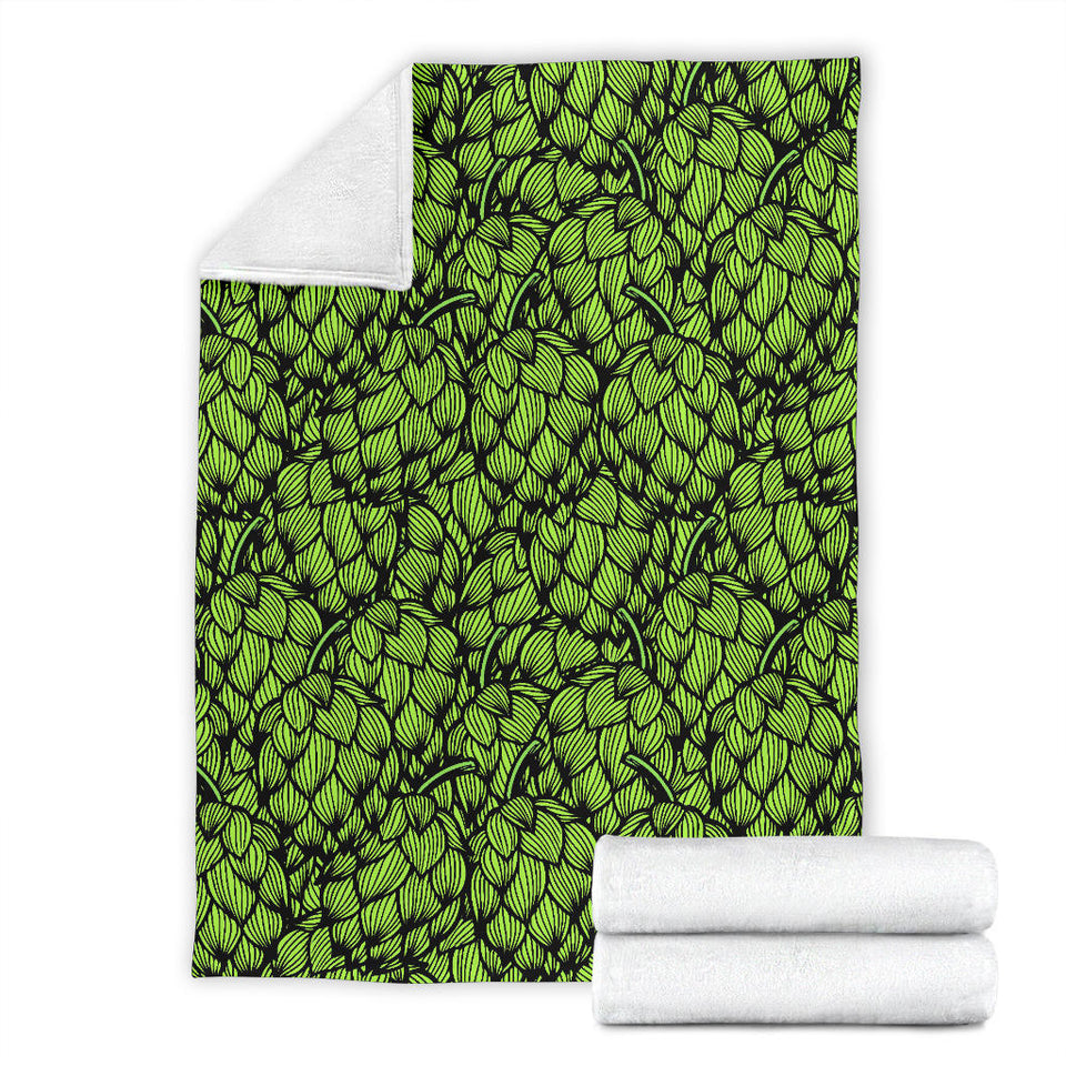 Green Hop Pattern Premium Blanket