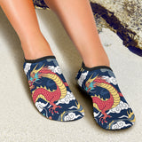 Blue Red Dragon Cloud Pattern Aqua Shoes