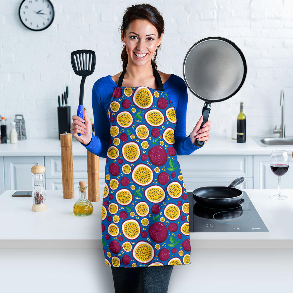Passion Fruit Blue Background Adjustable Apron