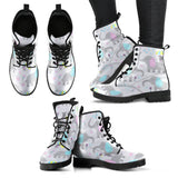 Cute Elephant Mouse Pattern Leather Boots