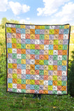 Chemistry Periodic Table Pattern Print Design 01 Premium Quilt